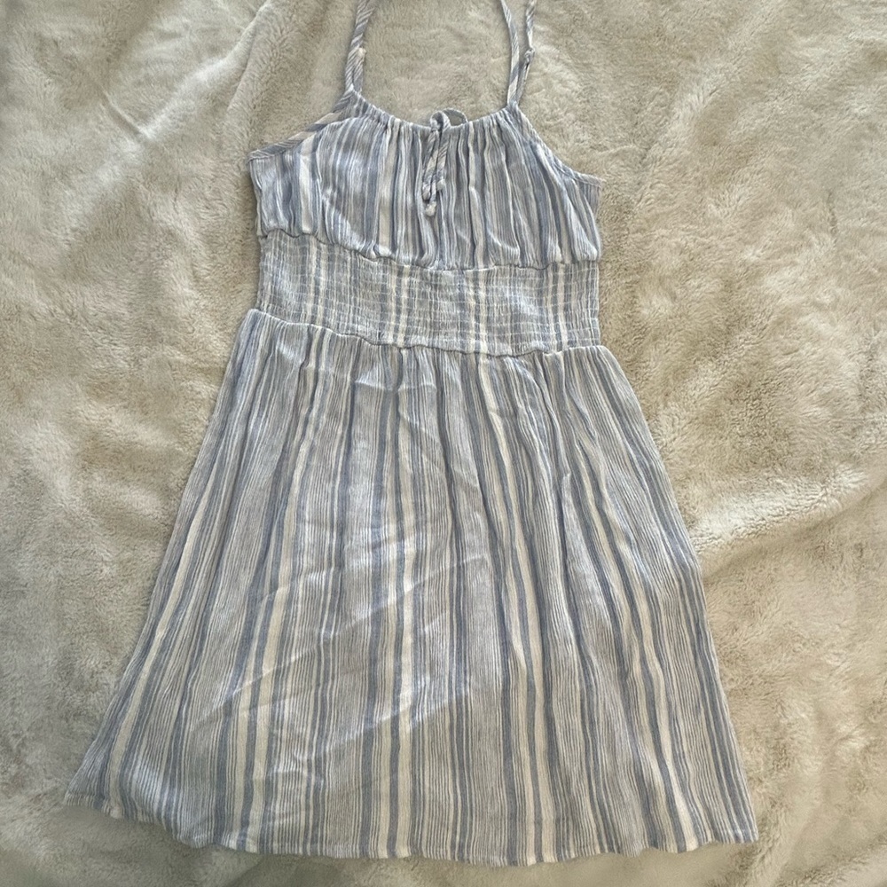 SO dress. Babydoll. Blue and white. Spaghetti straps. Size small.
